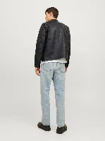 Resim Jack & Jones Jjedylan Pu Bıker Jacket Noos Erkek Deri Mont  ve Ceket 12261196