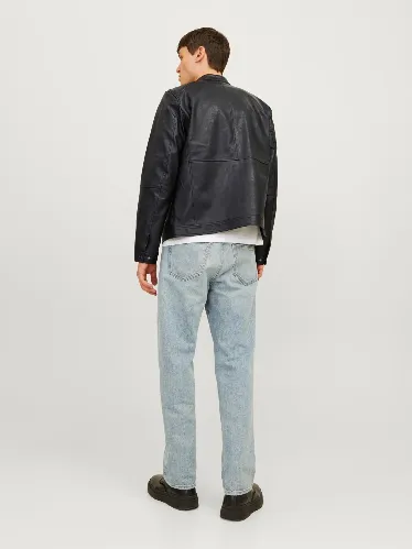 Resim Jack & Jones Jjedylan Pu Bıker Jacket Noos Erkek Deri Mont  ve Ceket 12261196