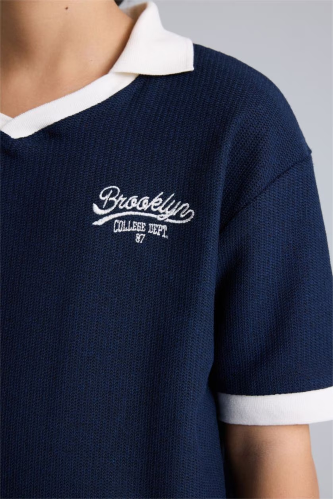 Resim Defacto Erkek Çocuk T-shirt H0933A8/NV64