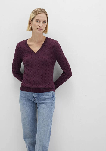 Resim Mavi V Yaka Kadın Kazak M1710340-87830