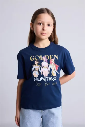 Resim Defacto Kız Çocuk T-shirt H7343A8/NV31