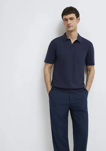 Resim Mavi Erkek Triko T-shirt M0710248-83699