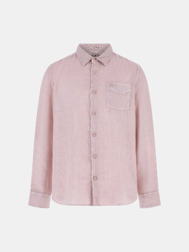 Resim Guess  Erkek  Gömlek M6GH59W1827-F6BX Eco Napa Lınen Solıd Ls Shırt