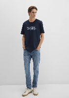 Resim Mavi İstanbul Baskılı Erkek T-Shirt M067114-34319