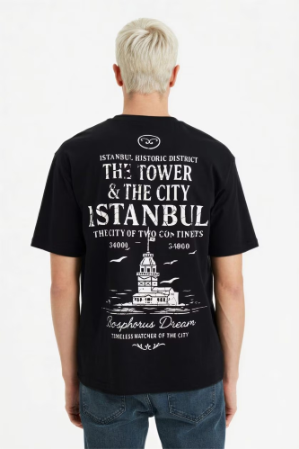 Resim Defacto Erkek T-shirt F8164AX/BK81