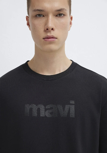 Resim Mavi Erkek Mavi Logo T-Shirt M0611807-900