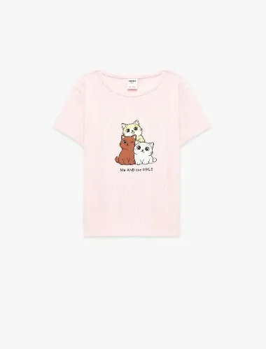Resim Koton Kız Bebek T-shirt 6SMG10187AK