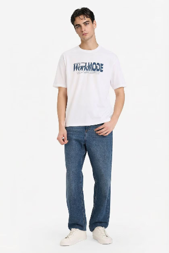 Resim Defacto Erkek T-shirt F8127AX/WT34