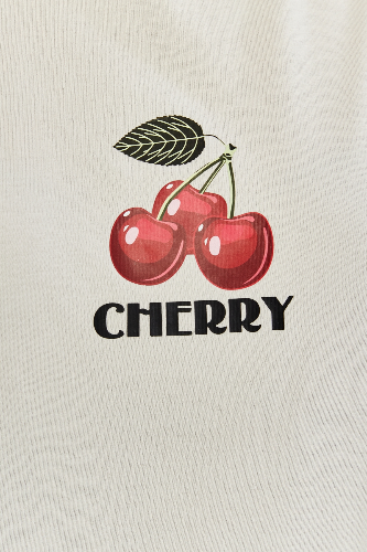 Resim Viole&More Kadın T-Shirt Yk22 Cherry Baskılı