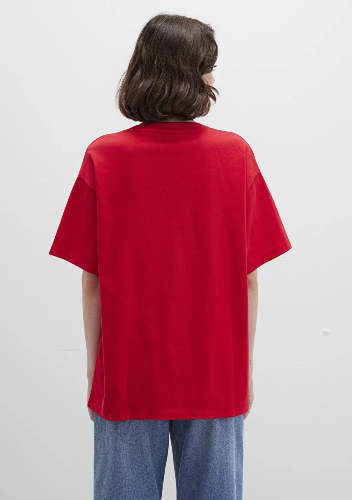 Resim Mavi Baskılı Kadın T-shirt M1600843-82054