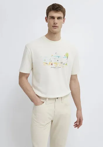 Resim Mavi Erkek T-shirt M0613320-80194