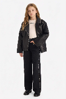 Resim Defacto Kız Çocuk Deri Mont F8918A8/BK27