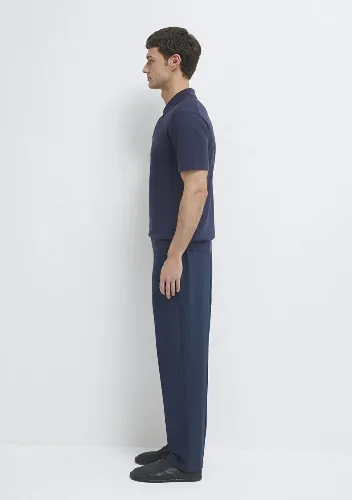 Resim Mavi Erkek Triko T-shirt M0710248-83699