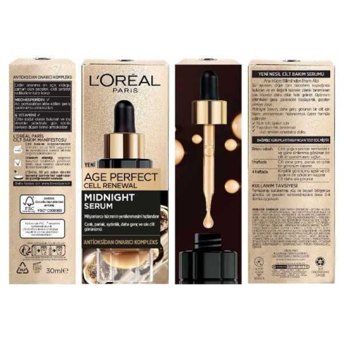 Resim L'Oreal Paris Midnight Serum Cilt Yenileme & Cilt Görünümü Canlandırma Etkili- 30 Ml