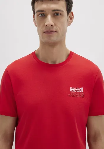 Resim Mavi Baskılı Erkek T-shirt M066841-33099