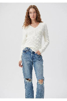 Resim Mavi V Yaka Kadın Kazak M1710340-70057