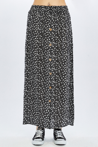 Resim Viole&More Kadın Etek Uzun Önden Düğmeli