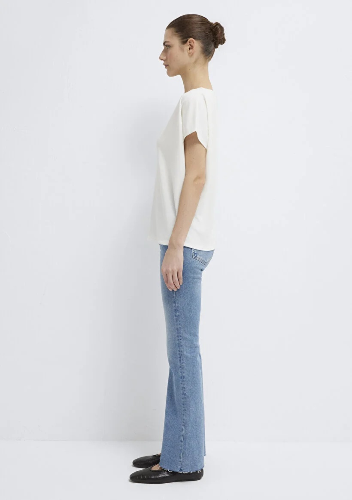 Resim Mavi Kısa Kol Kadın T-Shirt M167245-25705