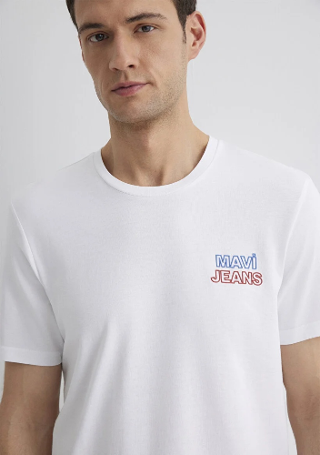 Resim Mavi Baskılı Erkek T-Shirt M066841-620