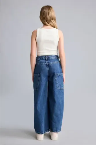 Resim Defacto  Kız Çocuk Jean Pantolon H8896A8/NM34
