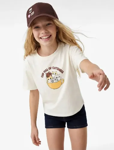 Resim Koton Kız Çocuk T-Shirt 6Skg10586Ak