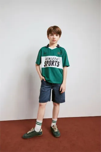 Resim Defacto Erkek Çocuk T-shirt H3042A8/GN115