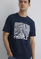 Resim Mavi Erkek T-shirt M0612990-70490