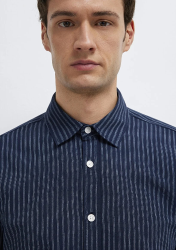 Resim Mavi Erkek  Uzun Kol Gömlek M0212004-91566