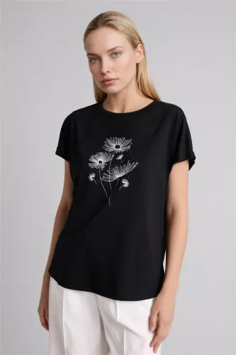 Resim Defacto Kadın T-shirt H1453AX/BK81