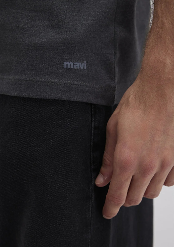 Resim Mavi Stretch V Yaka Erkek T-Shirt M061748-24398