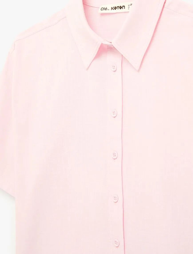 Resim Koton Kadın Kısa Kol Gömlek 6SAL60004IW