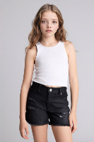 Resim Defacto Kız Çocuk Kot&Kanvas Şort D7106A8/NM36