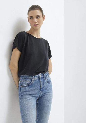 Resim Mavi Kısa Kol Kadın T-Shirt M167245-900