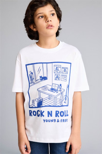 Resim Defacto Erkek Çocuk T-shirt G8331A8/WT34