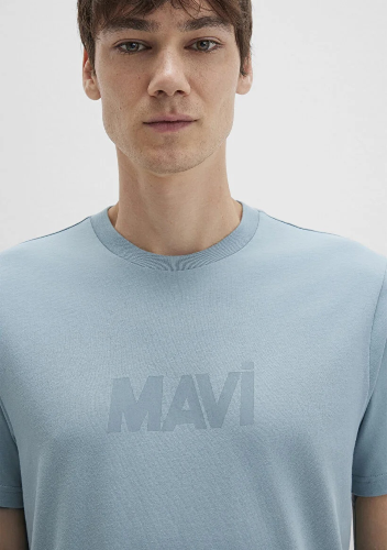 Resim Mavi Erkek T-shirt M0612896-70838