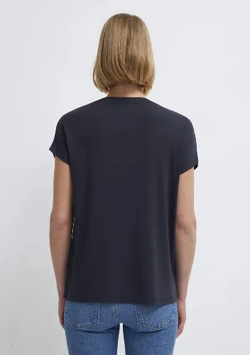 Resim Mavi Kadın Basıc V Yaka T-Shirt M167714-85315