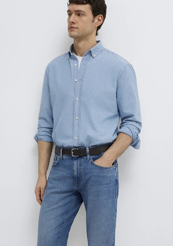 Resim Mavi Erkek Uzun Kol  Gömlek M0211977-70730