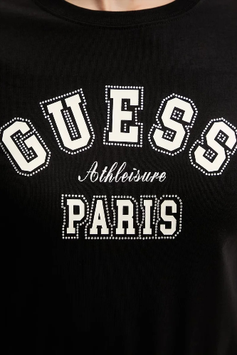 Resim Guess Athleisure  Kadın  T-shirt V6RI15J1314-JBLK Anıta Cn Ss T-Shırt