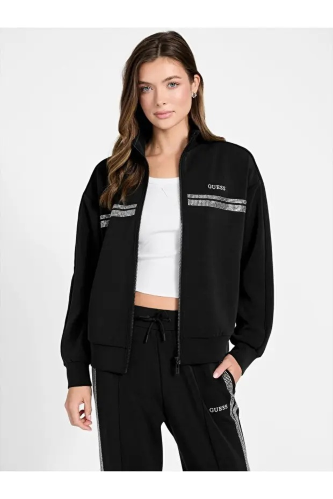 Resim Guess Athleisure  Kadın  Sweat V6RQ01KCAY2-JBLK Berthe Hıgh Neck Full-Zıp Swea
