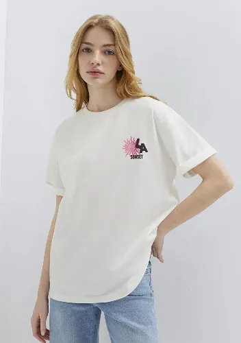 Resim Mavi Kadın T-shirt M1613924-70057