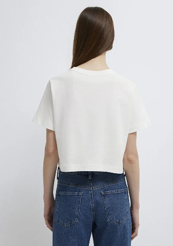 Resim Mavi Baskılı Kadın T-shirt M1614091-70057