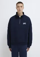 Resim Mavi Yarım Fermuarlı Erkek Sweat M0S10208-70497
