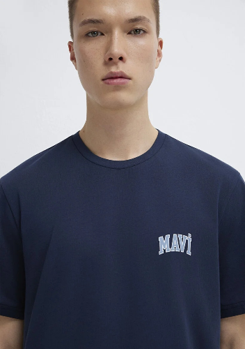 Resim Mavi Logo Tişört Derin Lacivert Erkek T-Shirt M0611714-70497