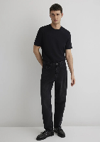 Resim Mavi Erkek Bisiklet Yaka T-Shirt M0610277-900