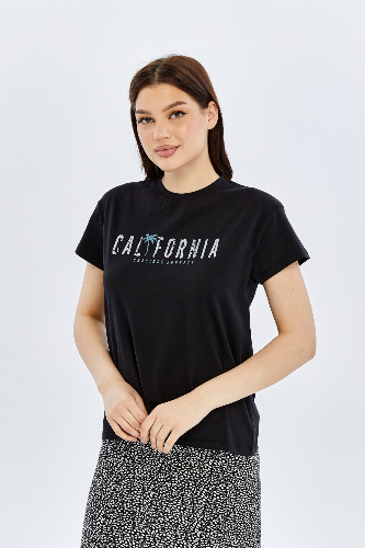Resim Viole&More Kadın T-Shirt Yk21 California Baskılı