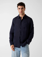 Resim Guess  Erkek  Gömlek M6GH59W1827-F73J Eco Napa Lınen Solıd Ls Shırt