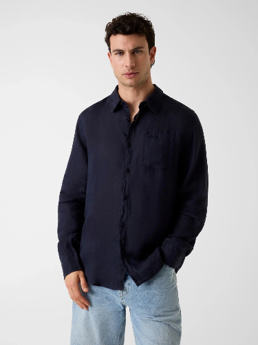 Resim Guess  Erkek  Gömlek M6GH59W1827-F73J Eco Napa Lınen Solıd Ls Shırt