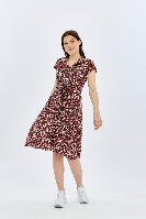 Resim Viole&More Kadın Elbise 8375-Kadın Çıtır Desenli Düğmeli