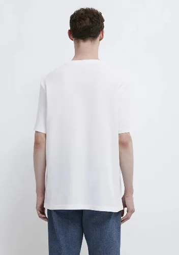 Resim Mavi Tişört Beyaz Erkek T-Shirt M0612468-620