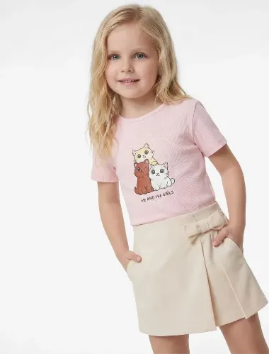 Resim Koton Kız Bebek T-shirt 6SMG10187AK